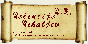 Melentije Mihaljev vizit kartica